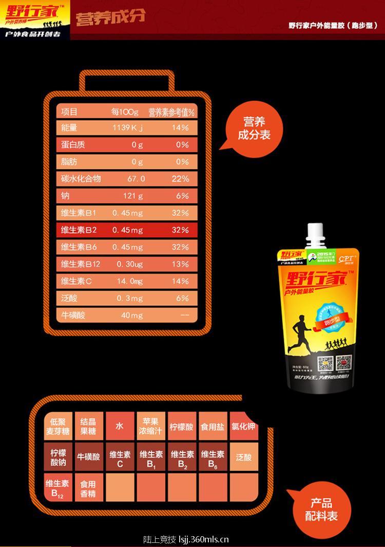 野行家能量胶(苹果味)