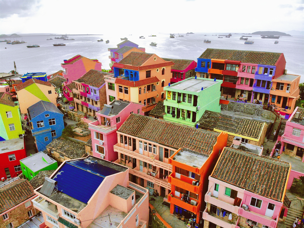 「七彩渔村」11. 3-4画中小镇-马卡龙色调的小箬村,360度海上观景台,