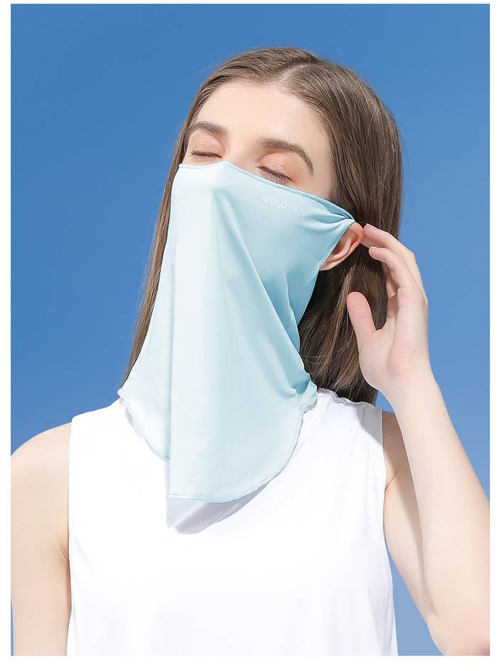 头巾夏季户外徒步登山骑行面罩遮阳透气护颈脖套玻尿酸挂耳式遮脸面巾