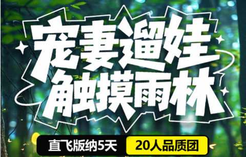 暑假双飞！【亲子版纳5天】基诺山雨林穿越-南糯山采茶比赛-野象谷