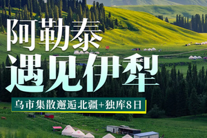 8.15/20/30/9.19成行【阿勒泰遇见伊犁8日】2-6人小团，6-8月每天出发！乌市集散邂逅北疆+独库